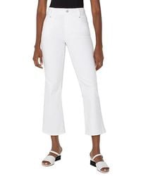 Liverpool Los Angeles - Gia Glider Pull-On Crop Flare With Tulip Back Slit Clothing 0, Cotton/Polyester/Spandex - Lyst