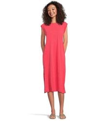 Mod-o-doc - Cap Sleeve Column Dress With Side Slits Dress Lg (Us 12-14) Cotton - Lyst