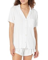 Eberjey - Gisele Rib Relaxed Short Pj Set Pajama Sets, Lyocell/Spandex/Tencel - Lyst