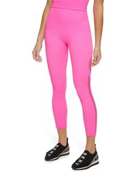 DKNY High-waist 7/8 Rib Seamless Compress Smooth Tights - Pink
