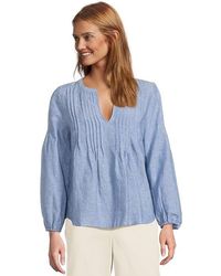 Tommy Bahama - Coastalina Pintuck Peasant Top Clothing Md (Us 8-10) Linen - Lyst