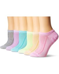 Hanes Womens 6-pack Invisible Comfort Scoop Cut No Show Sport Liner - Multicolor