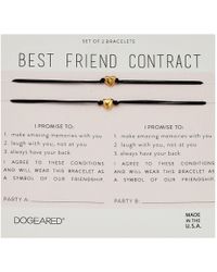 Dogeared Best Friend Contract, Set Of 2 Heart Bracelets (gold) Bracelet - Metallic