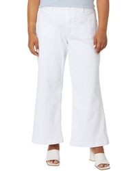 Kut From The Kloth - Plus Size Meg High-rise Wide Leg With Patch Pockets Reg Hem In Optic White - Lyst