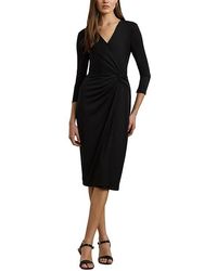 Ralph Lauren - Twist-Front Jersey Surplice Dress Dress, Elastane/Polyester - Lyst