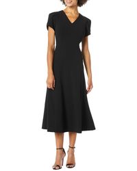 Calvin Klein - V-neck Short Sleeve Midi Dress - Lyst