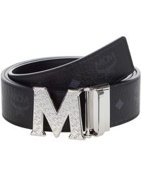 mcm belt blue and black