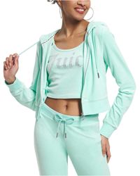 Juicy Couture - Solid Classic Juicy Hoodie With Back Bling - Lyst