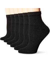 Hanes 6-pack Comfort Toe Seamed Ankle Socks - Black