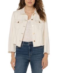 Liverpool Los Angeles - Trucker Jacket With Fray Hem And Wide Sleeve - Lyst