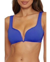 Becca - Color Code Erin V Wire Cut Out Bralette (Ultra Marine) Swimwear - Lyst