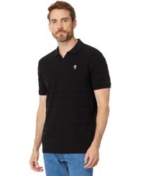 Karl Lagerfeld - Textured Johnny Collar Polo With Kocktail Karl Patch - Lyst