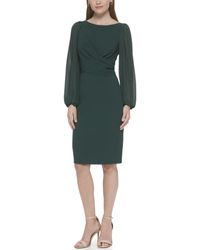 Vince Camuto - Signature Stretch Crepe Bodycon With Chiffon Balloon Sleeve - Lyst