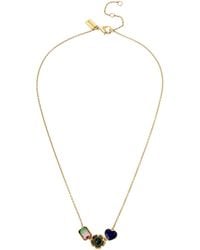 COACH Short Tea Rose Necklace in Silver/Gold (Metallic) - Lyst