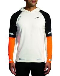 Brooks - Run Visible Notch Thermal Hoodie 2.0 (Ecru/Fluoro Flash/) Jacket - Lyst