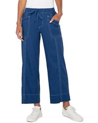 Liverpool Los Angeles - Pull On Drawstring Wide Leg Clothing, Linen/Rayon/Spandex - Lyst