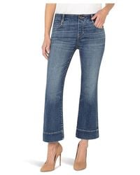 Liverpool Los Angeles - Gia Glider Mid-Rise Pull-On Flare Jeans W/ Wide Hem Jeans, Cotton/Denim/Polyester - Lyst