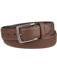 Columbia Trinity Logo Belt - Casual Dress With Single Prong Buckle For Jeans Khakis - Brown