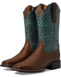 Ariat - Round Up Wide Square Toe Western Boots - Lyst