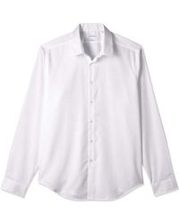 Calvin Klein - Dress Shirt Slim Fit Non Iron Herringbone Spread Collar Long Sleeve Button Up - Lyst