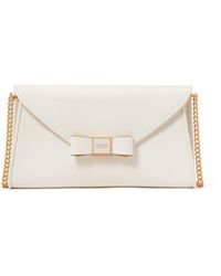 Kate Spade - Morgan Bow Embellished Saffiano Leather Envelope Flap Crossbody - Lyst