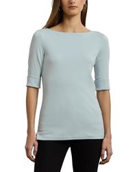 Ralph Lauren - Petite Stretch Cotton Boatneck T-Shirts Clothing, Cotton/Elastane - Lyst