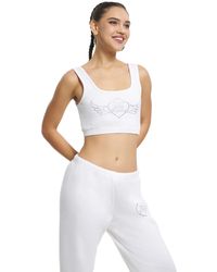 Juicy Couture - Vday Fleece Cropped Tank With Hotfix - Lyst