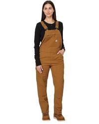 Carhartt - Rugged Flex(R) Loose Fit Canvas Bib Overalls Overalls One Piece Canvas/Cotton/Elastane - Lyst