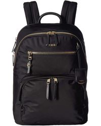 tumi leather backpack womens