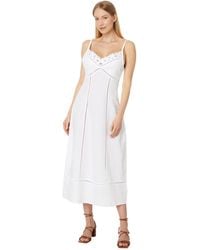 Madewell - Sweetheart Midi Dress In Linen-cotton Blend - Lyst