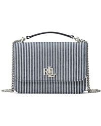 Ralph Lauren - Striped Canvas Medium Sophee Bag Handbags, Cotton - Lyst