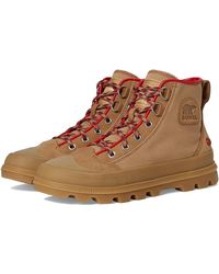 Sorel - Scout N About Mid Sneakers Gear Chk Shoes Caribou Buff/Gum 7.5 B - Lyst