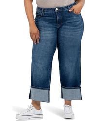 Kut From The Kloth - Plus Sienna High Rise Wide Leg-Roll Up 5 (Unspeakable) Jeans - Lyst