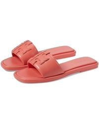 Tory Burch - Double T Sport Slides (Coral Crush) Sandals - Lyst