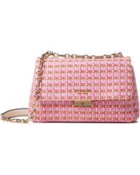 carlyle raffia tweed medium shoulder bag