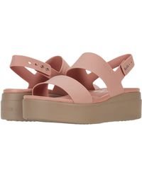 crocs brooklyn low wedge navy