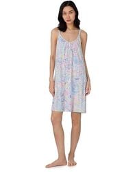 Ralph Lauren - Double Strap Button V-Neck Gown Pajama Sets Lg (Us 12-14) Cotton/Viscose - Lyst