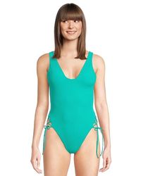Becca - Modern Edge Rib Sophie Lace Up One Piece Swimsuits One Piece, Nylon/Spandex - Lyst