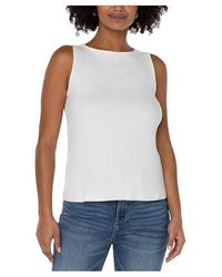 Liverpool Los Angeles - Sleeveless Boat Neck Rib Knit Top Clothing, Polyester/Rayon/Spandex - Lyst