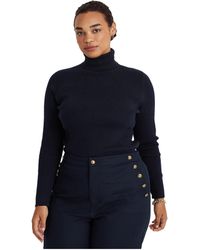 Lauren by Ralph Lauren - Plus-size Ribbed Turtleneck Sweater - Lyst