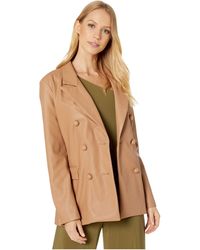 blanknyc faux leather trim long hooded jacket