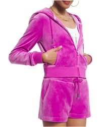 Juicy Couture - Solid Classic Juicy Hoodie With Back Bling - Lyst