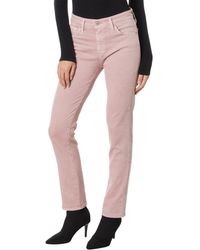 AG Jeans - Mari High-rise Slim Straight In Hi-white Rosy Blush - Lyst
