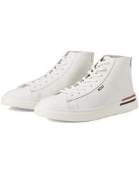 BOSS - Clint Smooth Leather High-top Sneakers - Lyst