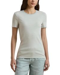 Ralph Lauren - Petite Striped Stretch Cotton Crewneck Tee (/Mascarpone Cream) Clothing - Lyst