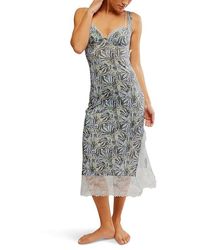Free People - Party Crasher Midi Slip Underwear Lg 12) Nylon - Lyst