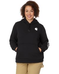 Carhartt - Plus Size Clarksburg Sleeve Logo Hooded Sweatshirt - Lyst