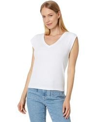 Michael Stars - Tati V-Neck Power Shoulder Top Clothing Xs (Us 0-2) Cotton/Modal/Spandex - Lyst