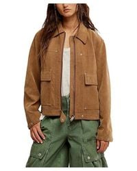 Free People - We The Free Blair Vegan Suede Jacket Coat Lg 12-14) Viscose - Lyst