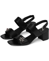 Tory Burch - T Lock Heel Sandals 55Mm Wedge Shoes, Leather - Lyst